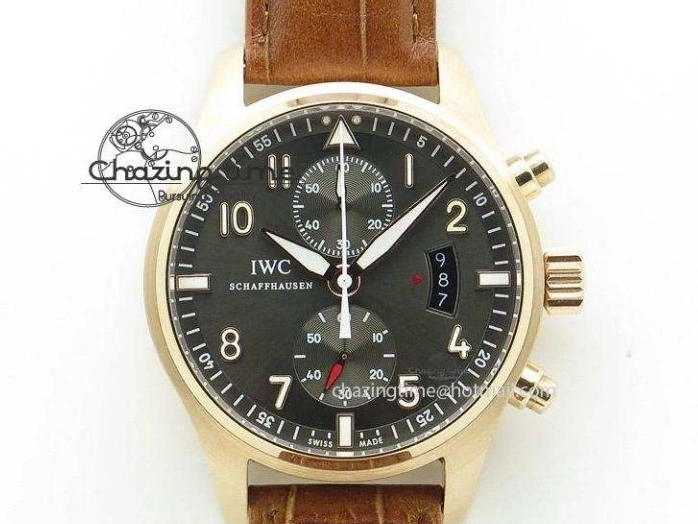 MIROTIME 0427 ZipUp Calatrava 5524R Pilot Travel Time RG GRF Brown Dial on Brown Leather Strap A324 V 7110